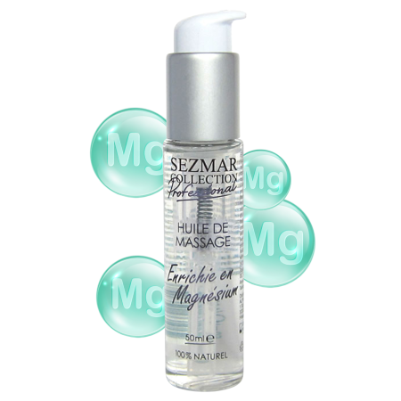 Huile de massage professionnelle Enrichie en Magnésium 100% naturelle 50 ml - SEZ097