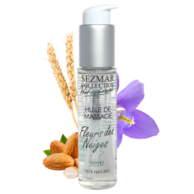 Huile de massage professionnelle Fleurs des Neiges 100% naturelle 50 ml - SEZ095 Huile de massage professionnelle Fleurs des Neiges 100% naturelle 50 ml - SEZ095