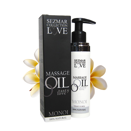 Huile de massage comestible 100% naturelle monoï 100ml - SEZ065100ML