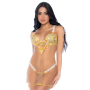 Nuisette transparente brodée jaune et string - MAL7608SUBS