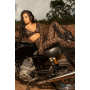Top et pantalon en dentelle florale noire - MAL1915BLK
