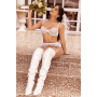 Ensemble 3 pièces en dentelle à cils blanche - MAL8935WHT