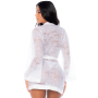 Peignoir en dentelle blanche - MAL7611WHT
