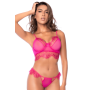 Ensemble 2 pièces en dentelle à cils rose - MAL8920LPNK