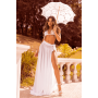 Ensemble 3 pièces blanc soutien gorge, masque et string - MAL8936WHT