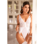 Body blanc avec jarretelles intégrées - MAL8934WHT