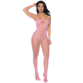 Combinaison en résille rose ajourée - MAL1130BGPK Combinaison en résille rose ajourée - MAL1130BGPK