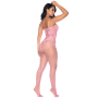 Combinaison en résille rose ajourée - MAL1130BGPK