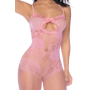 Combinaison en résille rose ajourée - MAL1130BGPK