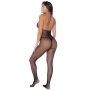Combinaison en résille et dentelle noire et violette - MAL1122BKPU