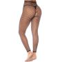 2 en 1 Top ou pantalon en résille noire - MAL1120BLK