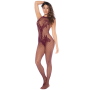 Combinaison en résille couleur cerise - MAL1116CHRY