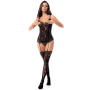 Combinaison en résille noire - MAL1104BLK