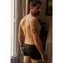 Boxer noir rayé opaque et transparent - LM2906-67BLK
