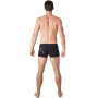 Boxer noir sexy avec fine résille en V - LM805-67BLK