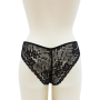 Culotte noire en dentelle avec nœud en satin - PF09LBLK