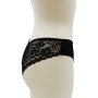 Culotte noire en dentelle avec nœud en satin - PF09LBLK