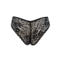 Culotte noire en dentelle avec nœud en satin - PF09LBLK