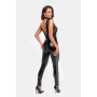F298 Libido Deep-V catsuit with collar and pearl chain