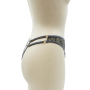 String gris avec bijou couleur aléatoire et chaîne dorée - PA05MGREY