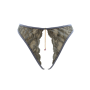 String gris avec bijou couleur aléatoire et chaîne dorée - PA05MGREY