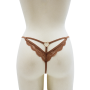 String taupe en dentelle avec bijou cœur doré - PA02MBRW