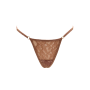 String taupe en dentelle avec bijou cœur doré - PA02MBRW