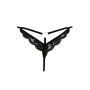 String noir en dentelle avec bijou cœur doré - PA02MBLK