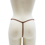 String en dentelle taupe ouvert avec chaînes dorées - PA01MTAUPE