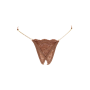 String en dentelle taupe ouvert avec chaînes dorées - PA01MTAUPE
