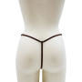String en dentelle marron ouvert avec chaînes dorées - PA01MBRW