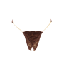 String en dentelle marron ouvert avec chaînes dorées - PA01MBRW