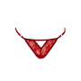 String rouge avec bijou perle  strass dorés - PA06MRED