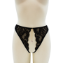 String noir avec bijou couleur aléatoire et chaîne dorée - PA05MBLK