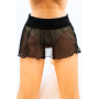 Mini jupe noire en résille transparente Stella - LSN3
