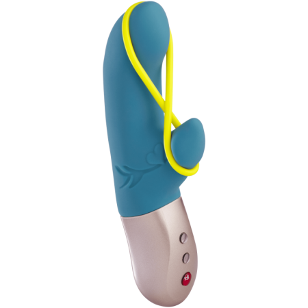 Amorino - Vibromasseur Rabbit silencieux - Pétrole et jaune fluo