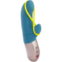 Amorino - Vibromasseur Rabbit silencieux - Pétrole et jaune fluo