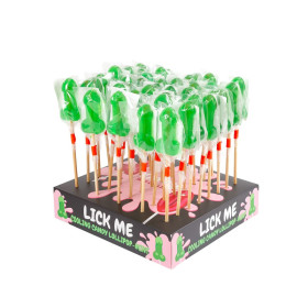 Présentoir sucette candy pénis à la menthe avec effet froid 40 pièces Présentoir sucette candy pénis à la menthe avec effet froid 40 pièces