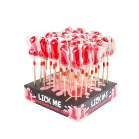 Présentoir sucette candy pénis à la cerise avec effet de la chaleur épicé 40 pièces Présentoir sucette candy pénis à la cerise avec effet de la chaleur épicé 40 pièces