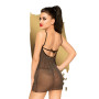 Robe transparente et string assorti Noir Bombshell - PH0065BLK