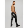 H067 Pantalon long en wetlook serpent avec poches arrière