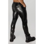 H067 Pantalon long en wetlook serpent avec poches arrière