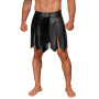H053 Eco leather men's gladiator skirt with PVC pleats
