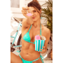 Bikini Turquoise Vinyle avec Chaînettes - MAL67131GLTQ