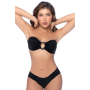 Bikini Bandeau Noir avec Anneau Central - MAL67124BLK