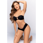 Bikini Bandeau Noir avec Anneau Central - MAL67124BLK