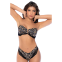 Bikini Bandeau Léopard avec Dentelle - MAL67106LEOP