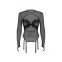 Aurorium Black long-sleeved blouse  