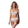 Premisis White 3 Pieces Crotchless Set PREMIUM