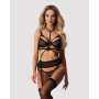 Premisis Black 3-Piece Crotchless Set PREMIUM